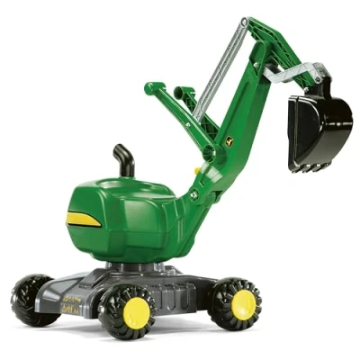 Immagine di Rolly Toys rollyDigger Scavatrice John Deere in plastica (per bambini di 3 5 anni, ruotabile a 360, con blocco automatico) 421022