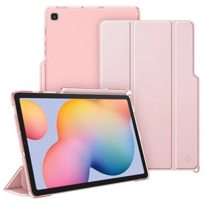 Immagine di FINTIE Custodia per Samsung Galaxy Tab S6 Lite 10.4&#039;&#039; 2024/2022/2020 con S Pen Holder, Sottile Leggero Case Posteriore Trasparente Cover Auto Sveglia/Sonno, Oro rosa