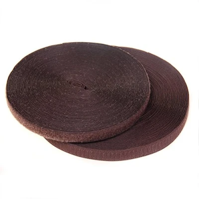 Immagine di TUKA 25mx25mm Nastro Gancio e anello da cucire, non adesivo Hook &amp; Loop striscia, Cucire On Magico Strisce Ideale per abiti 25m nastro, Marrone, TKB5003 Brown