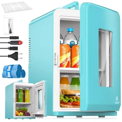 Immagine di KESSER® 2in1 Mini frigo Box 15 Litri Funzione Raffreddamento e Riscaldamento Portatile AC DC 220 240V/12V Presa accendisigari scalda Sigaretta Termico Auto Ufficio (15L, Azurro)