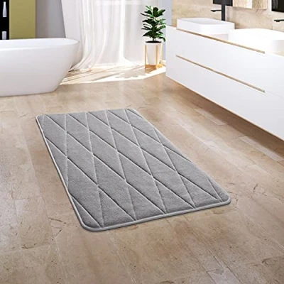 Immagine di Paco Home Tappeto Bagno Tappetino da Doccia Morbido Memory Foam Effetto 3D Lavabile, Dimensione:65x120 cm, Colore:Beige 4