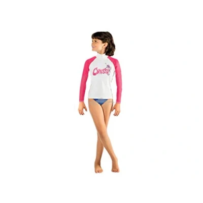Immagine di Cressi RashGuard Junior Maglia Protettiva in Tessuto Elastico con Protezione solare UV (UPF) 50+, Rosa (Seahorse), XS/1 (Taglia del produttore:5 Anni)