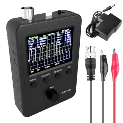 Immagine di Kit Oscilloscopio Digitale 2.4&quot;TFT con Sonda Cavo a Clip BNC (Macchina Assemblata) EM001