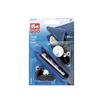 Immagine di Prym Bottoni di Jeans, Metallo Plastica, d&#039;Argento, 20 mm