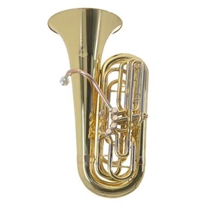 Immagine di Roy Benson BBb Tuba TB 312B (tuba premium con alesaggio variabile, leadpipe in ottone dorato, 4 valvole ad azione frontale, design moderno, suono professionale e comodità di trasporto uno)