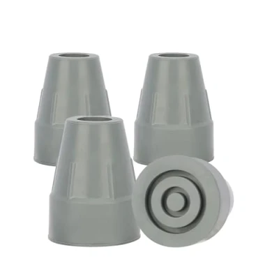 Immagine di supregear 4 Confezione Punte in Gomma per Bastone, 22 mm Bastone Robuste con Base Extra Larga Antiscivolo di Ricambio da Passeggio Accessorio Pieghevole, Grigio