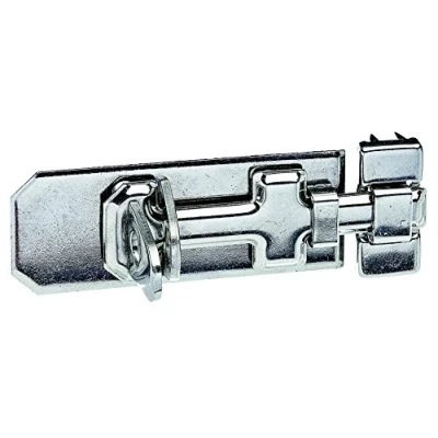 Immagine di Alberts 327002 Catenaccio di Sicurezza, con Maniglia Piatta e Guida Asta fissata, Acciaio Inox, piastra 100 x 40 mm