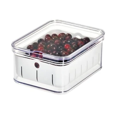 Immagine di iDesign Organizer Cucina con Rastrelliera per Frutta, Box Frigo in Plastica Priva di BPA, Contenitore Verdura e Alimenti, Trasparente, 21.1 cm x 16.1 9.9
