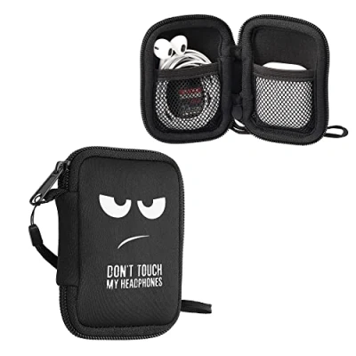 Immagine di kwmobile Custodia Cuffie Compatibile con in ear Headphones Astuccio Porta Cuffiette Auricolari 6 x 9 cm Don&#039;t touch my