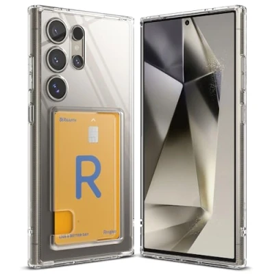Immagine di Ringke Fusion Card Compatibile con Cover Samsung S24 Ultra, Custodia Protettiva Portafoglio Carte Trasparente Disegnato per Galaxy Ultra Clear