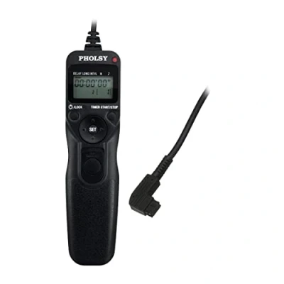 Immagine di PHOLSY Timer Telecomando con Intervallometro S6 Fotocamera Cavo di Scatto Remoto per Sony a77M2, a99M2, a99, a77, a67, a65, a57, a55, a900, a850, a700, a580, a560, a550, a500, a450, a300, a200, a100