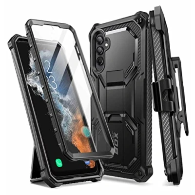 Immagine di i Blason Cover per Samsung Galaxy A54 5G 2023, [Armorbox] Custodia Robusta a Doppio Strato con Cavalletto e Protezione Schermo Integrata (Nera)
