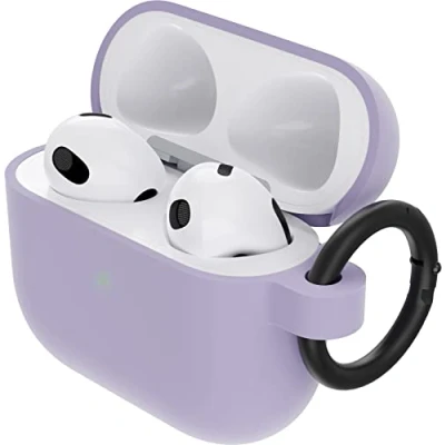 Immagine di Otterbox Custodia Soft Touch per AirPods 3ª gen 2021, soffice al tatto, antishock, graffi e cadute, sottile con moschettone, Viola