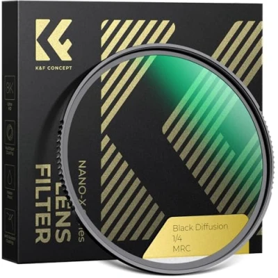 Immagine di K&amp;F Concept Nano X Filtro Black Mist 1/4, Diffusion 1/4 Ultrasottili in Vetro Ottico con 28 Strati Rivestimento