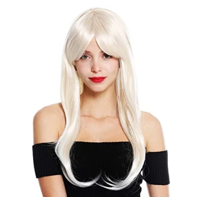 Immagine di WIG ME UP VK 30 266T Parrucca donna lunga Liscia Frangetta Riga Biondo platino Mèches