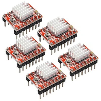 Immagine di HALJIA 5PCS A4988 Stepstick stepper Motor driver modulo + dissipatore di calore Compatibile con stampante 3D RepRap