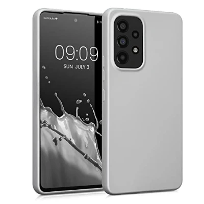 Immagine di kwmobile Custodia Compatibile con Samsung Galaxy A53 5G Cover Back Case Morbida Protezione in Silicone TPU Effetto metallizzato argento