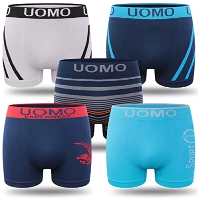 Immagine di L&amp;K 5 Pack Boxer Uomo Pantaloncini Intimo Microfibra Retro Shorts Multifabrig Mixed Pattern 1202 UN L/XL
