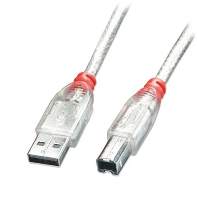 Immagine di LINDY Cavo USB 2.0 Spina A, B 3.00 m Trasparente 41754