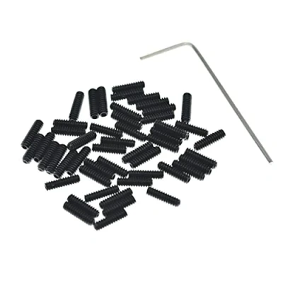 Immagine di Kaish, 50 viti di regolazione per ponte chitarra, metriche M3x10, colore nero, adatte Fender Stratocaster/Telecaster