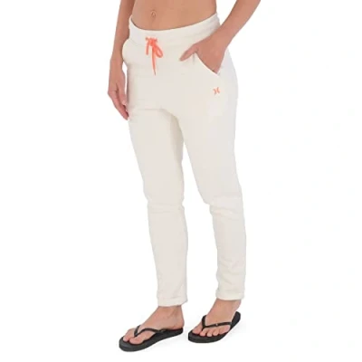 Immagine di Hurley W Oceancare Script Fleece Jogger Pantaloni Casual, Marshmallow, M Donna