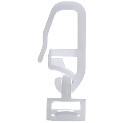 Immagine di Gardinia Gancio Scorrevole a Incastro Maxi, per Binari e Bastoni Tende con Canale di Scorrimento 6 mm, Bianco, 20 unità