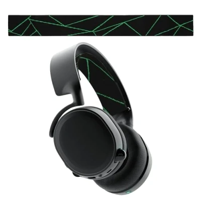 Immagine di kwmobile Copri Cuffie Compatibile con SteelSeries Arctis 3 / 5 Archetto Fascia di Ricambio in Nylon Banda Elastica Accessori Gaming nero/verde fluorescente