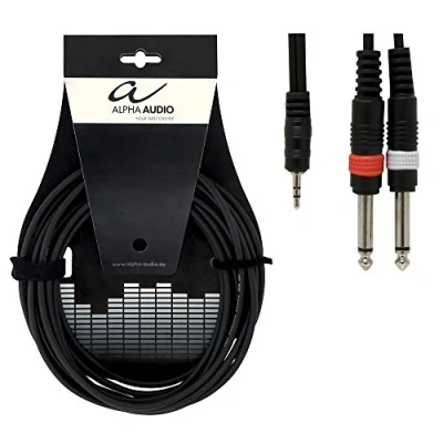 Immagine di GEWA Cavo a Y Basic Line 3 m, nero, 1x jack stereo 3,5 mm 2x mono 6,3 mm, 190125