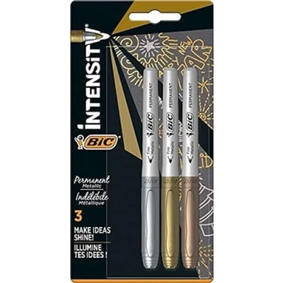 Immagine di BIC Marking Colore Assortiti Metallic X5, Colori Metallici, Confezione da 3