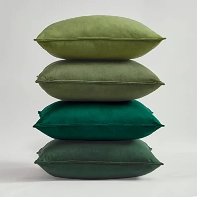 Immagine di Topfinel Federe Cuscini in Velluto per Divano Verde 45x45 Set 4 Pezzi Copricuscini Quadrati Elegante Decorativa Salotto Moderno Cuscino Cerniera Invisibile Camera da Letto