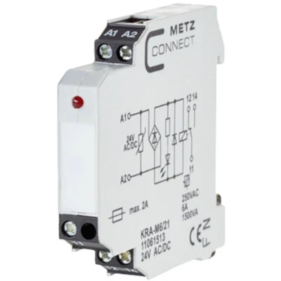Immagine di Modulo daccoppiamento; 24, 24 V/AC, V/DC (max) 1 scambio Metz Connect 11061513 pz.