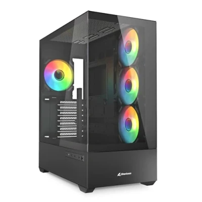 Immagine di Sharkoon AK6 RGB Black Case per PC ATX con vetro temperato e illuminazione indirizzabile