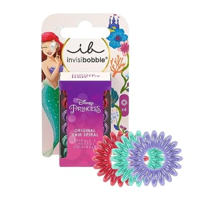 Immagine di invisibobble KIDS Disney Ariel Set di 6 elastici per capelli a spirale, colore rosso, verde e viola