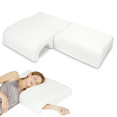 Immagine di HOMCA Cuscino per Coppia, Cuscini Memory Foam con Buco Braccio, Curvo Allevia la Pressione del Braccio