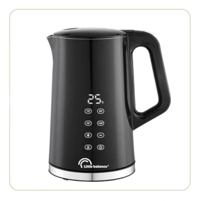 Immagine di LITTLE BALANCE 8767 Black Digital, bollitore elettrico, 1,7 l, temperatura regolabile 40 100C, pareti fredde, mantenimento caldo, 2200 W, nero