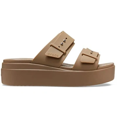 Immagine di Crocs Brooklyn Buckle Low Wedge, Piattaforma Donna, Khaki, 41/42 EU
