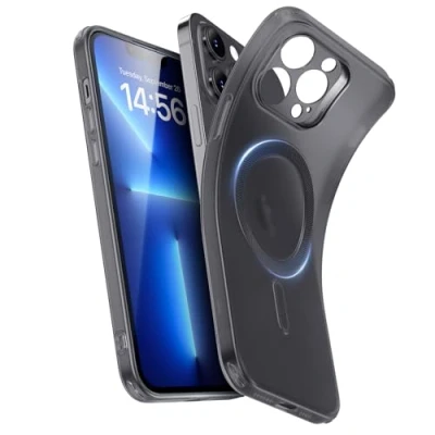Immagine di ESR Cover per iPhone 13 Pro Max, Custodia in Silicone Trasparente con MagSafe, Sottile Antiurto, Telefono TPU Anti Ingiallimento, Serie Zero, Nero