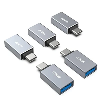 Immagine di BENFEI adattatore USB C a 3.0 5 Confezioni, OTG Tipo 3.1/3.0/2.0 [Compatibile Thunderbolt 3/4] per iPhone 15 Pro/Max MacBook Pro/Air 2023 iPad Pro iMac S23, Grigio