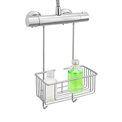 Immagine di kowald ® Cesto portaoggetti per doccia da appendere al rubinetto, in acciaio inox, 100% antiruggine