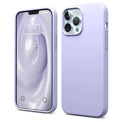Immagine di elago custodia in silicone liquido compatibile con iPhone 13 Pro Max (6,7 pollici), silicone, protezione completa, protettiva a 3 strati, antigraffio, viola