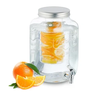 Immagine di Relaxdays Dispenser per Bevande con Rubinetto, 8 Litri, Contenitore Coperchio, Acqua e Limonata, Trasparente