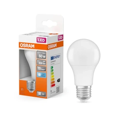Immagine di OSRAM 4058075430693 LED (monocolore) ERP F (A G) E27 Forma di bulbo 8.5 W = 60 Bianco freddo (Ø x L) mm 113 1 pz.