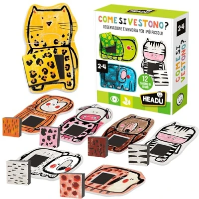 Immagine di Headu Come si Vestono, Osservazione e Memoria per i più Piccoli, Un Gioco Educativo Bambini dai 2 ai 4 anni, Made in Italy