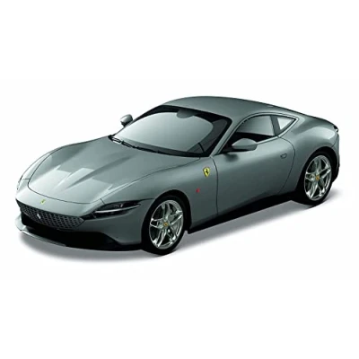 Immagine di Bburago Ferrari Roma: modello auto in scala 1:24, serie Race &amp; Play, porte mobili, argento (18 26029S)