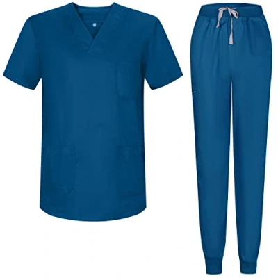 Immagine di MISEMIYA Uniformi Unisex Set Camice Uniforme Medica con Maglia e Pantaloni Mediche sanitarie 817 8316 Small, Azul 37