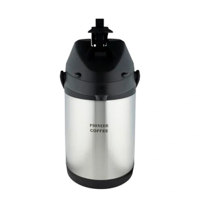 Immagine di Pioneer Fiaschetta in acciaio inox con leva, dispenser per caffè, conferenze, eventi, 3 litri, argento