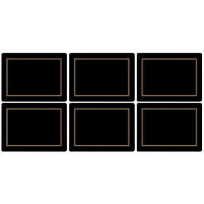 Immagine di Pimpernel Set di 6 tovagliette all&#039;americana in MDF con dorso sughero, 30.5 x 23 cm, colore nero/Multi Colour