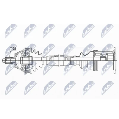 Immagine di NTY NPW VW 185 Albero motore / Semiasse Assale anteriore Dx 590 VOLKSWAGEN: Passat B8 Variant, Tiguan II, AUDI: Q3