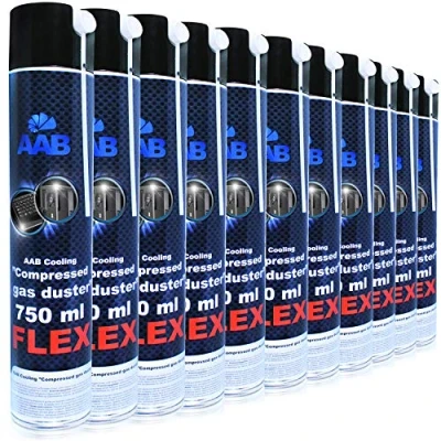 Immagine di AABCOOLING Compressed Gas Duster FLEX 750ml Set di 11 Pezzi Bomboletta Aria Compressa Con un Tubo Flessibile, Pulisci Tastiera, Pulire Tastiera,Contatto, Spray Contatti