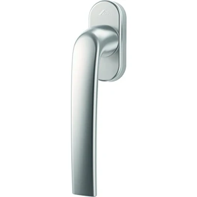 Immagine di Maniglia standard Roto Samba con logo, argento naturale, lunghezza perno 32 mm